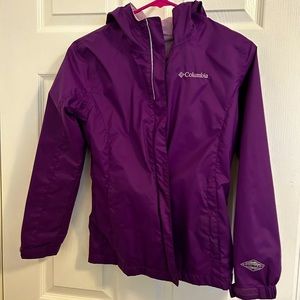 Girls Purple Columbia Rain Coat